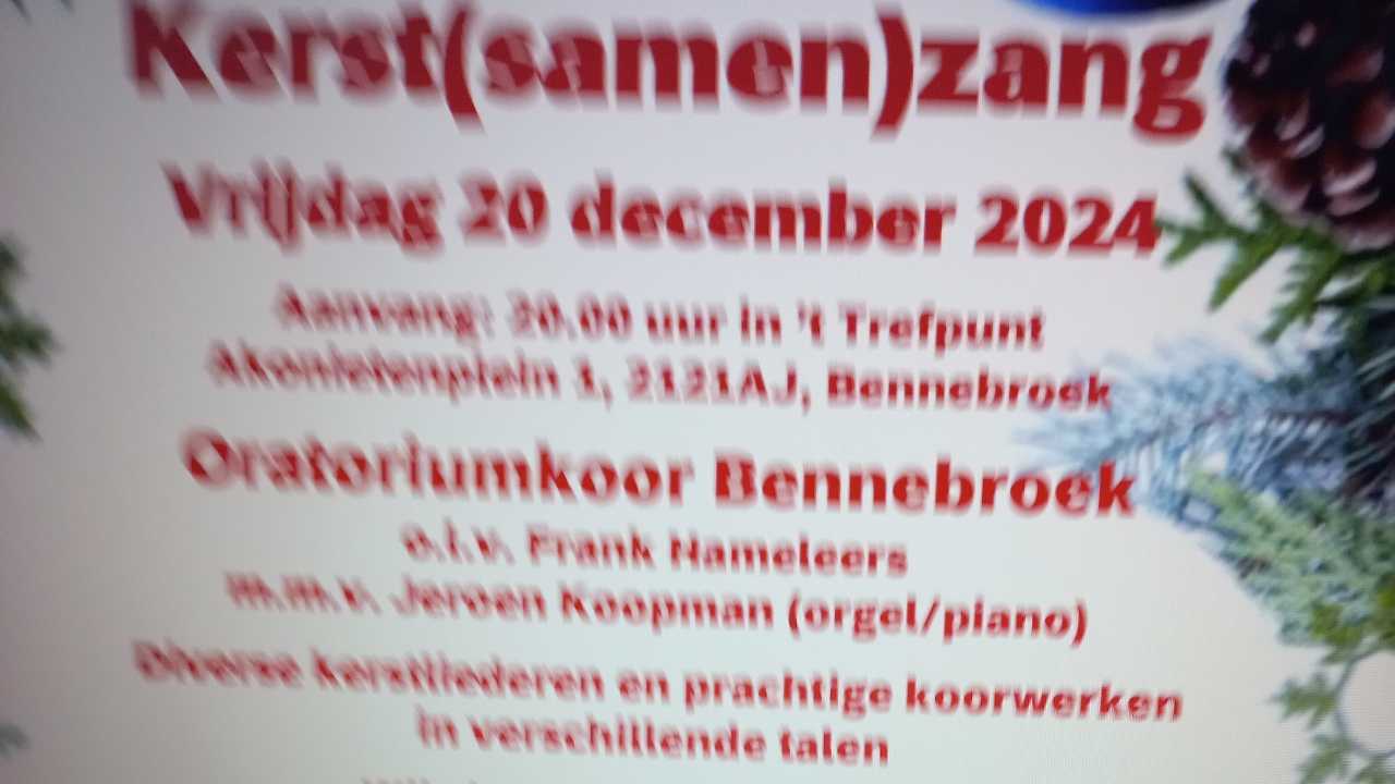 Kerstconcert Oratoriumkoor Bennebroek